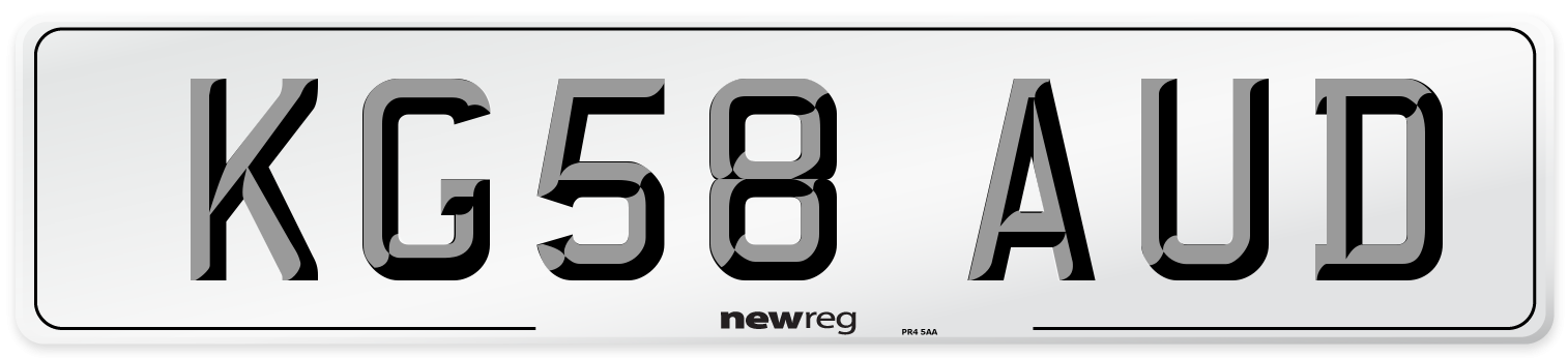KG58 AUD Number Plate from New Reg